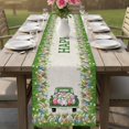 thumbnail image 4 of Spring Easter Table Runner 120 Inches, Easter Eggs Bunny Truck Botanical Burlap Bed Runner Dresser Scarves Tabletop for Indoor Outdoor Parties/Ceremony/Banquet, 13"x 120", 4 of 8