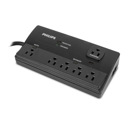Philips 6-Outlet Energy Saver 2160J 6ft Surge Protector - (Best Energy Saving Surge Protector)