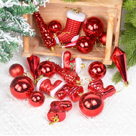 21Pcs/box Christmas Ball Ornaments Xmas Tree Hanging Ice Pendants Christmas Decorations For Home Navidad 2023 New Year Gift Noel