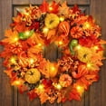 thumbnail image 4 of Fall Wreath with Welcome Sign, Plastic Fall Wreath with Welcome Sign, Orange Fall Decor Wreath for Front Door, 20 Inch Autumn Design with Welcome Sign, Realistic Textures & Rich Hues, 4 of 9