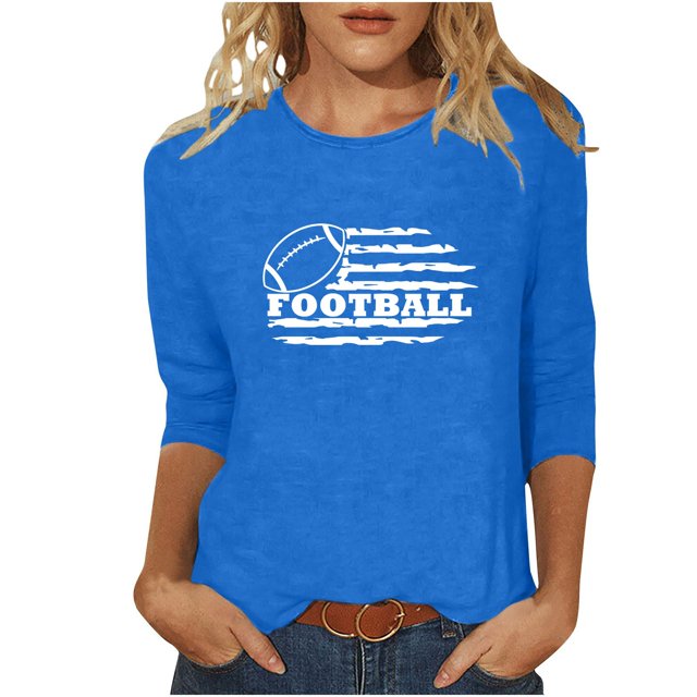 Blouses pour Femmes T-Shirt Imprimé Manches 3/4 Blouse Col Rond Décontracté, Blouses pour Femmes T-Shirts pour Femmes, Blouses pour Femmes Décontractées