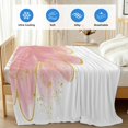 thumbnail image 4 of Pink Gold Cooling Blanket,Lightweight Breathable Summer Throw Blanket with Double Sided Cold Effect,Boho Modern Abstract Minimalist Aesthetic Flower Picnic Blankets Bed Sheet for Hot Sleepers 30"x40", 4 of 8