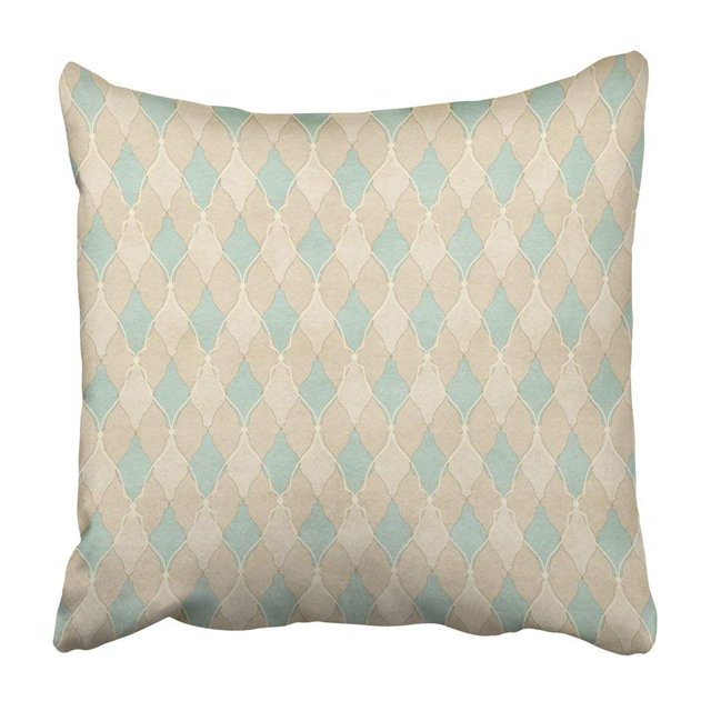 Funda de almohada ABPHQTO Beige Retro Vintage Patrón Azul Antiguo 40x40 cm