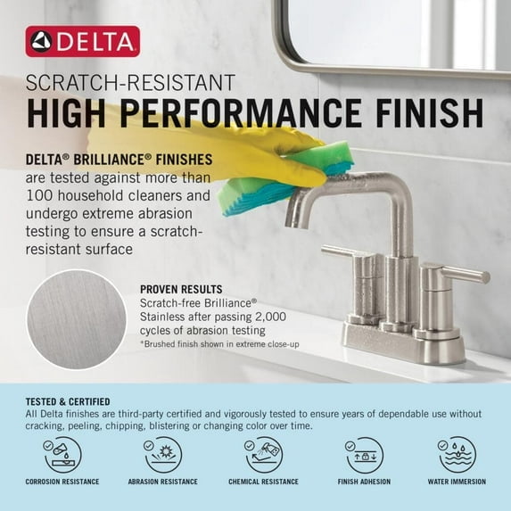 Delta Arvo Two-Handle Centerset Bathroom Faucet - 25840LF-BL - Matte Black