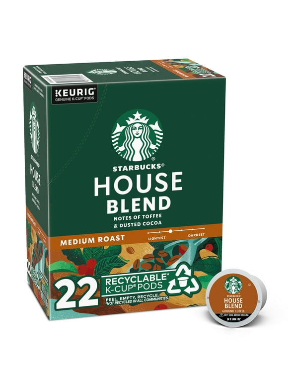 Starbucks House Blend, Medium Roast K-Cup Coffee Pods, 22 Count K Cups