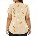 thumbnail image 5 of LTTVQM Easter Scrub Tops Women 2026 Bunny Eggs Graphic Cute Short Sleeve Clothes Soft V Neck Vacation Scrub Tops with Pockets Khaki S, 5 of 6