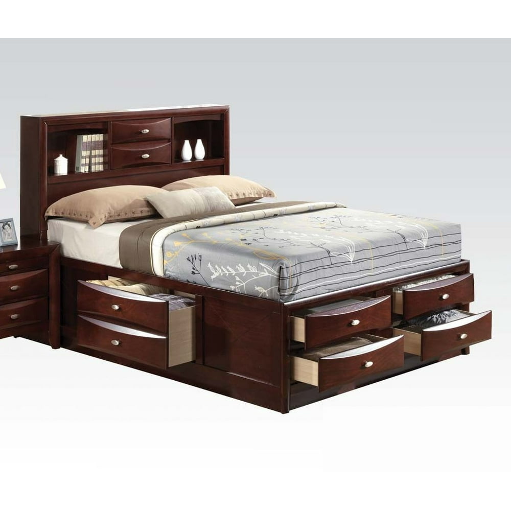 ACME Ireland Eastern King Bed with Storage in Espresso, Multiple Sizes