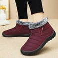 thumbnail image 2 of Gyexs Womens Snow Boots Ankle Booties Waterproof Winter Warm Furry Boots Synthetic Leather Side Zip Fashion Boots, Purple, Size 6, 2 of 8