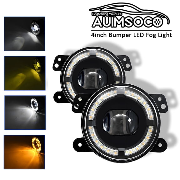 4-Inch LED Fog Lights Fog Lamp for Driving, DOT Approved Replacement Compatible with 2003-2018 Jeep Wrangler Unlimited JK