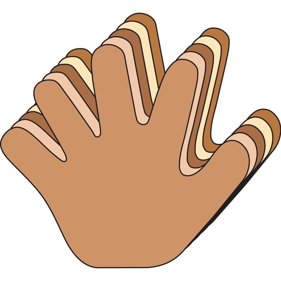 Hand Multicultural Cut-Outs, 5.5in, 31 pcs