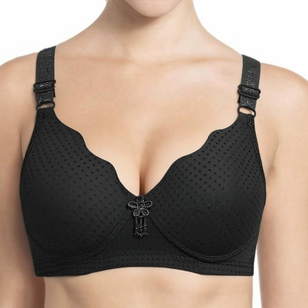 Babcutegg Bras for Women Comfortable Full coverage Wireless Lightweight Underwear for Women Black Size L（40/90BC）