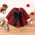 thumbnail image 2 of PMVFHDE Barboteuse pour Fille Jupe pour Enfants Robe Ha Rouge à Carreaux Jupe Ha Robe Justaucorps&One-Pieces Rouge, 3-6 Mois, 2 of 9