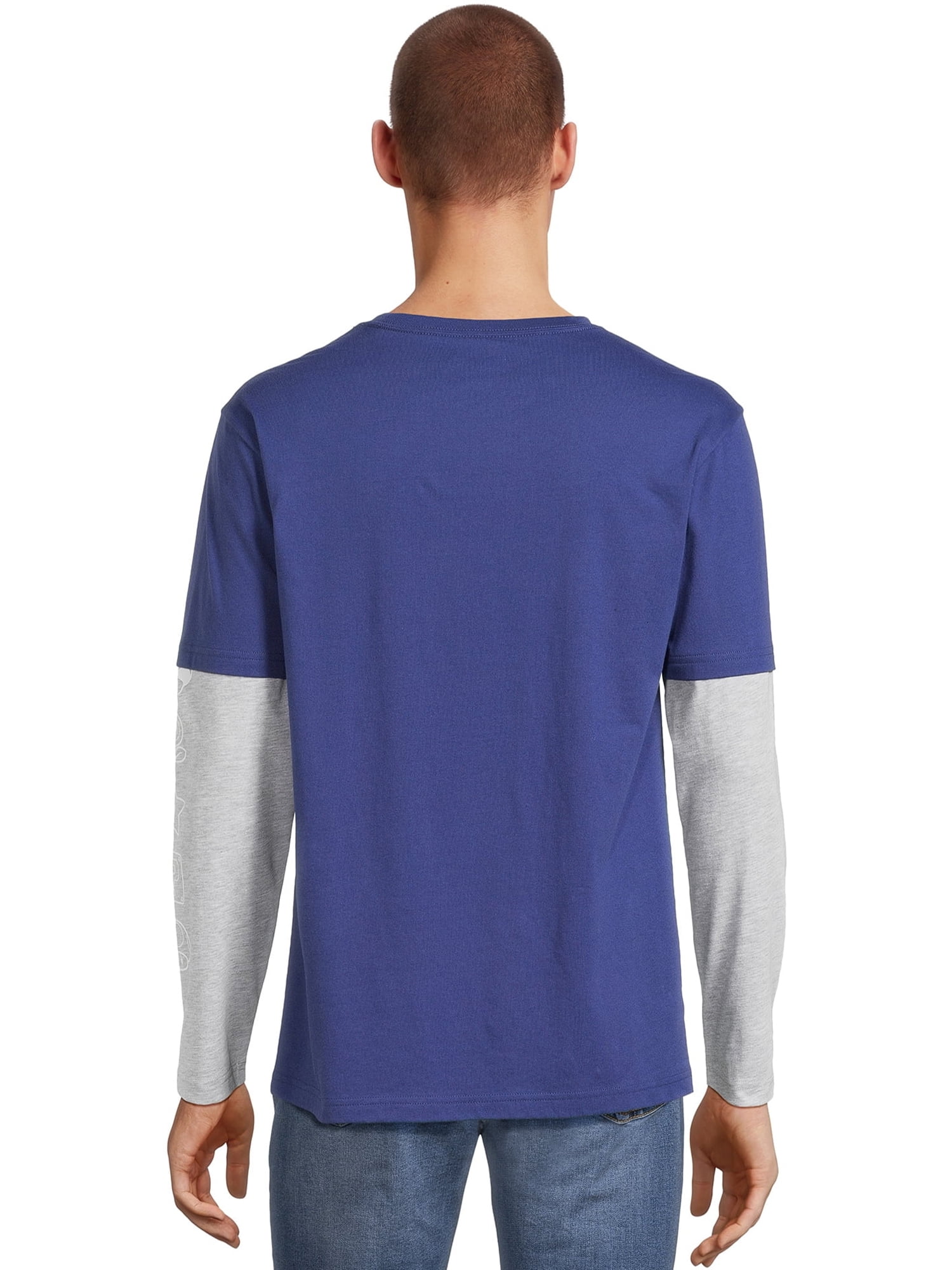 【SATIIIZ】BYU Color Matching Long Sleeve T-shirt Super Mario Men's Graphic T-Shirt and Beanie Set, Sizes S