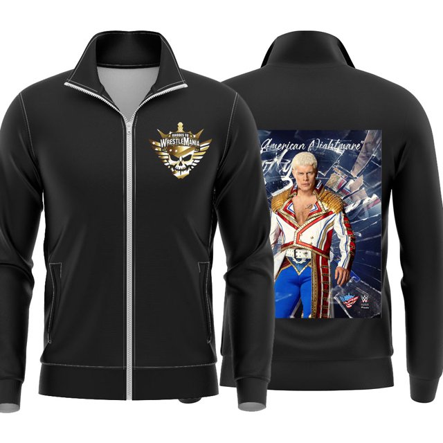 2023 Spring and Autumn New 3D Printing Cody Rhodes Sports Jacket Coat Comfortable and Breathable Wrestling Zipper Top FWZ