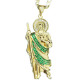 thumbnail image 1 of Collar de San Judas tadeo de oro laminado de 18 kilates, cadena dorada, 1 of 7