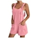 thumbnail image 2 of ICHUANYI Clearance Women's Summer Comfortable Casual Suspender Shorts Solid Color Pocket Jumpsuit Shorts(Pink, L) ICHUANYI WER2023080702920, 2 of 5