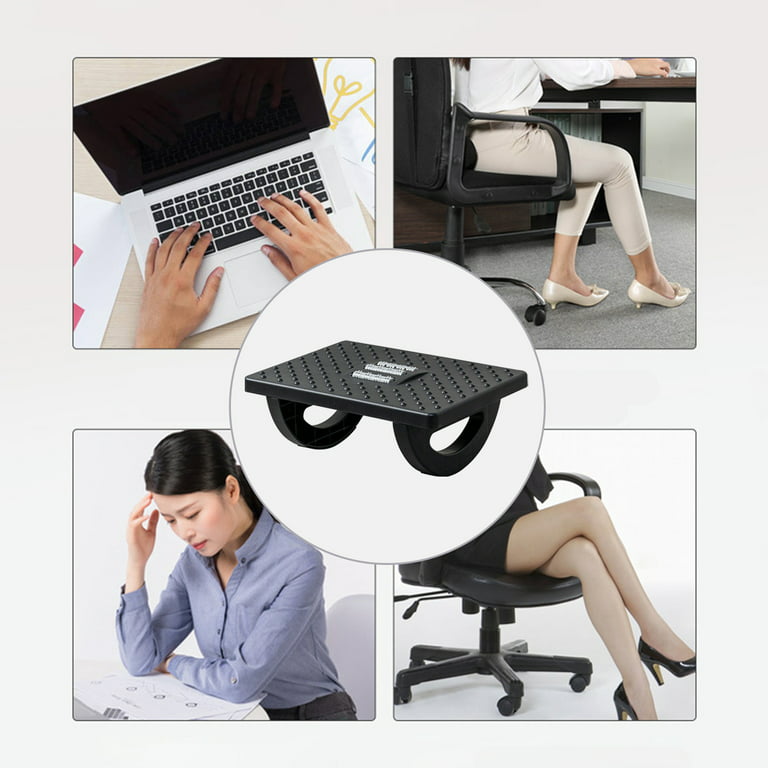 Qiiburr Foot Rest for Under Desk at Work, Office Desk Accessories Foot Stool, Ergonomic Adjust Memory Footrest, Under Desk Footrest,for Back Leg Pain