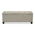 thumbnail image 6 of Furniture of America Suffolk Linen Modern Entryway Bedroom Storage Bench, Light Brown, 6 of 20