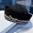 thumbnail image 2 of Jiibva Sailor Hat Navy Yacht Captain Hat with Sweet Bow Sail Hat for Adult Women Simple Style Halloween Party Caps, 2 of 7