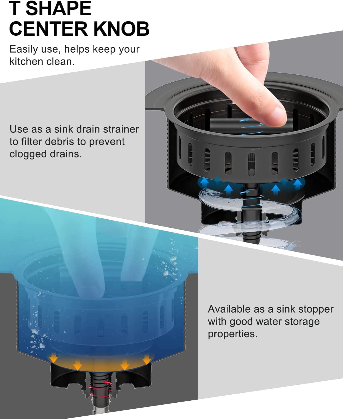 Bronze Kitchen Sink Drain Kit 3 1/2 Sink Strainer for Kitchen Sink with Stainless Steel Strainer Stopper Drain Assembly Basket Strainer Fit Standard Sink Drain Hole