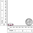thumbnail image 3 of Gem Stone King 925 Sterling Silver Round E-F Lab Grown Diamond Red Ruby Anniversary Ring for Women (1.43 Cttw, Gemstone Birthstone, Size 8), 3 of 4