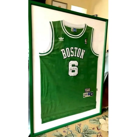 Bill Russell autographed Boston Celtics Adidas jersey framed JSA