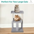 thumbnail image 6 of Naomi Home 65 inch Cat Tree Condo Tower for Large Adult Cats with Scratching Posts Perches-Color: Gray, 6 of 7