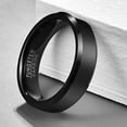 thumbnail image 3 of 6mm Classic Black Tungsten Rings for Men Minimalist Wedding Band with Beveled Edges, 3 of 6