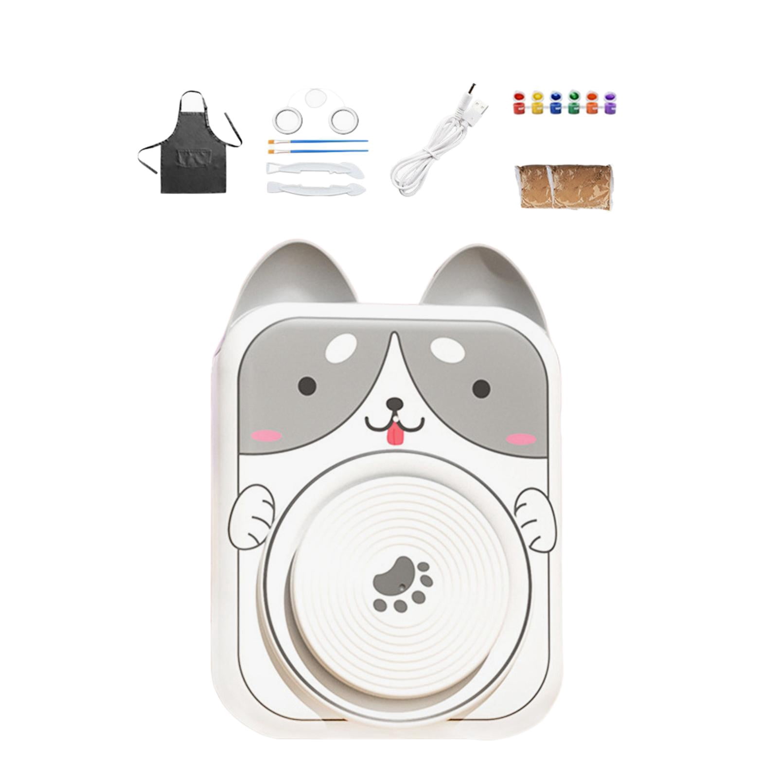 Pottery Wheel for Kids Electric Pottery Machine Molding Machine and Painting Supplies Complete Pottery Set Children's Craft Projects Dog