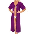 thumbnail image 2 of HAPPY BAY Women's Beachwear Swimsuit Coverups for Women Summer Cover ups for Swimwear Women Button up Shirt Dress Beach L-XL Purple, Solid, 2 of 5