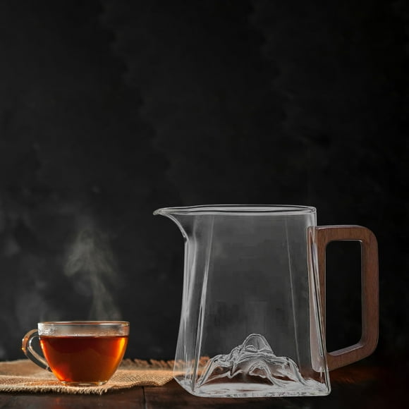 Tea Kettle With Infuser & Wood Handle, Borosilicate Glass Tea Maker For Loose Leaf Tea, Tea Steeper For Tea