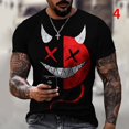 thumbnail image 2 of Los Hombres Casual Suelto De Impresión 3D Par De Mangas Cortas De Moda De Color Coincidencia De Cara Sonriente T-shirt XS-6XLpangjing, 2 of 3