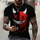 thumbnail image 2 of Los Hombres Casual Suelto De Impresión 3D Par De Mangas Cortas De Moda De Color Coincidencia De Cara Sonriente T-shirt XS-6XLpangjing, 2 of 3