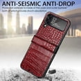thumbnail image 6 of TECH CIRCLE Case for Samsung Galaxy Z Flip 4 5G Case,Luxury Business PU Leather Back Cover Bumper Shockproof Hard PC Ultra-Thin Case for Samsung Galaxy Z Flip 4 5G 2022,Red, 6 of 9