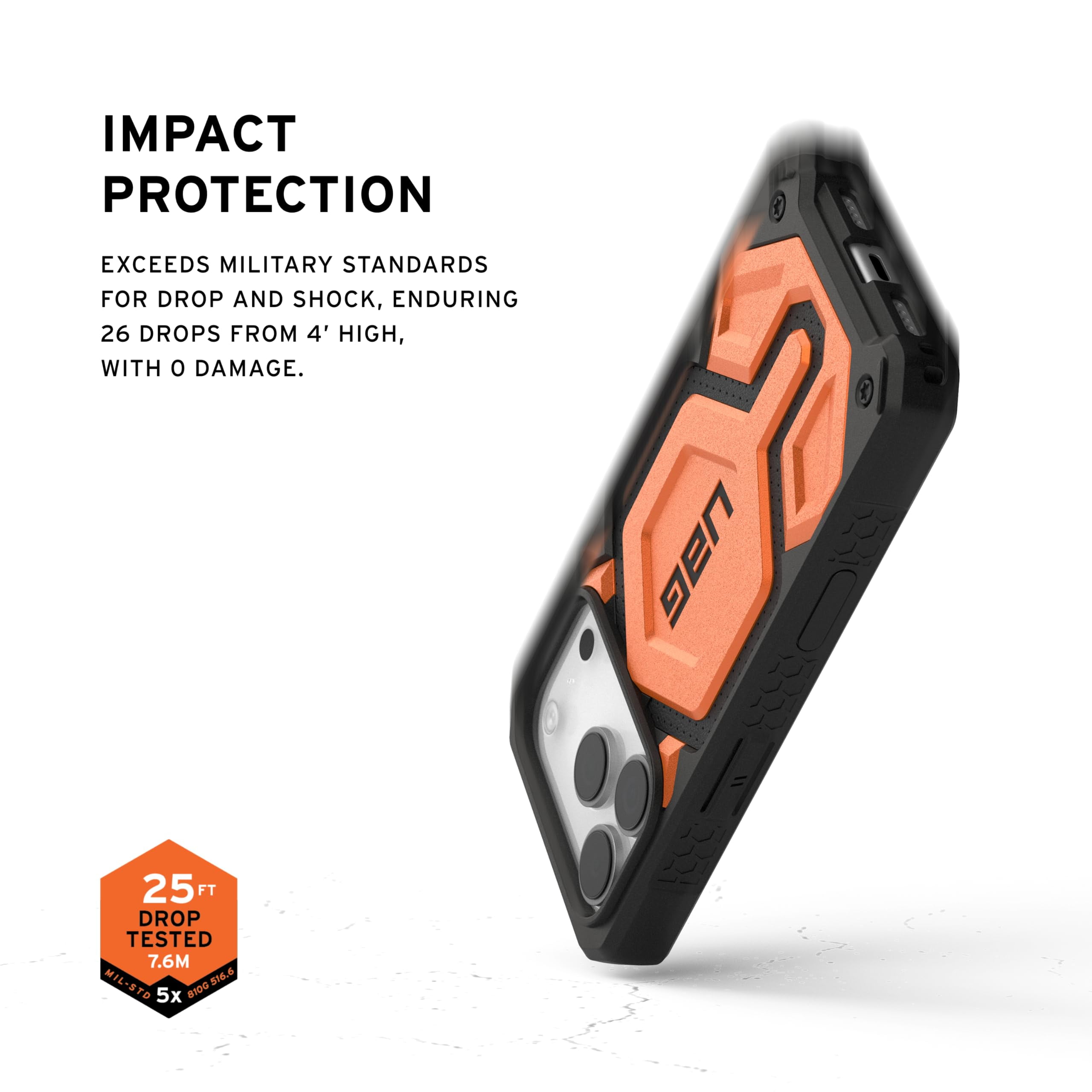 UAG iPhone 17 Pro Case Monarch Pro - Compatible with MagSafe Military Grade Protective Cover, Orange
