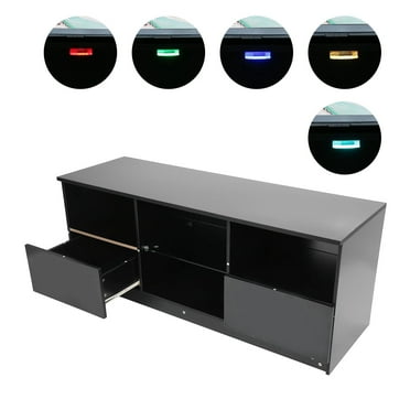 Rolanstar Fireplace Tv Stand With Led Lights And Power S Console For Tvs Up To 65 Entertainment Center Adjustable Glass Shelves Rustic Brown Com Rolanstar Fireplace Tv Stand With Led, Rolanstar Fireplace Tv Stand With Led Lights