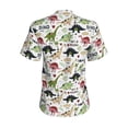 thumbnail image 3 of Uemuo Dinosaur Printed Women's Classic V-Neck T-Shirt - Soft, Breathable, Moisture-Wicking, Perfect for Casual, Office, Travel, and Everyday Wear-3X-Large, 3 of 5