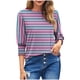 thumbnail image 1 of Camiseta de Cuello Redondo de Impresión Casual de Manga Superior 3/4 de las Mujeres, Cómoda Camiseta de Poliéster para el Uso Diario, 1 of 7