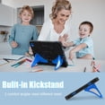 thumbnail image 2 of Kids Case for Samsung Galaxy Tab A9+ 11.0" 2023 SM-X210 / SM-X215 / SM-X216 with Pencil Holder, Lightweight Shockproof Stand Anti-Slip Rugged Silicone PC Case Cover for Boys Girls, Black+Blue, 2 of 8