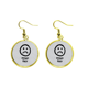 thumbnail image 1 of el ceño blanco lindo patron de chat ear dangle golden drop earring jewelry mujer Unbranded M, 1 of 3