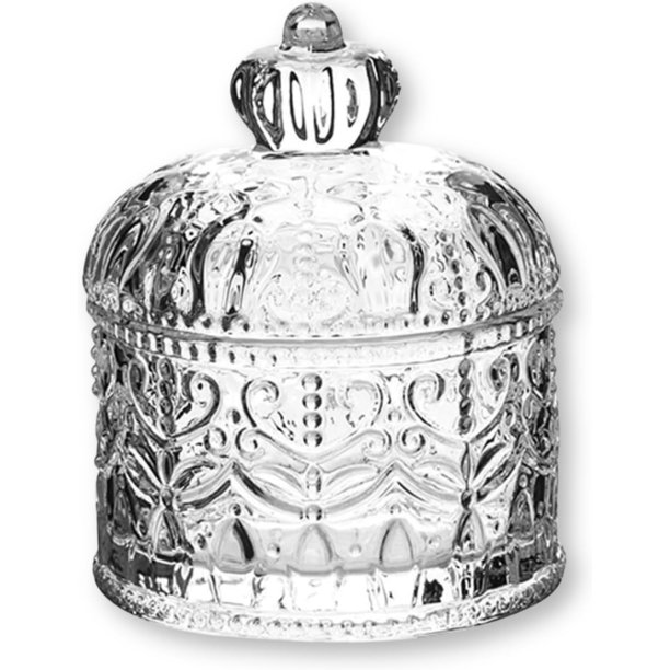 Genérico Bombonera de Cristal con Tapa, Diseño Diamante, Recipiente Decorativo para Dulces y Azúcar (Modelo L)