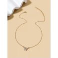 thumbnail image 6 of HOOUN Butterfly Pendant Necklace Dainty Rhinestone Gold Tone Chain Minimalist, 6 of 6