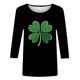 thumbnail image 4 of Tejiojio Women's St. Patrick's Day Print Fashion Top - 3/4 Length Sleeve Round Neck Pullover, 4 of 5