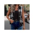 thumbnail image 5 of Zynoxe Women's Plaid Vests With Side Pockets Fashion Zip Up Vests for Women Classic Stand Collar Sleeveles Jackets Soft Lightweight Fall Winter Casual Gilet Jacket S, 5 of 7