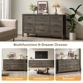 thumbnail image 6 of YouTrend 9 Drawer Farmhouse Dresser,Wood Adult Rustic Chest of Drawer with Metal Handles for Bedroom Living Room Hallway,Vintage Black, 6 of 11