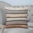 thumbnail image 4 of 14x14 Pillow Covers Set of 2, Brown Beige Stripes Throw Pillow Covers Decorative Couch Cushion Case, Geometric Painting Neutral Textured Microfiber Square Pillowcases for Bedroom Car Living Room, 4 of 7