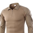 thumbnail image 2 of Camiseta Manga Larga Camisetas Camisa para Hombres (caqui M), 2 of 6