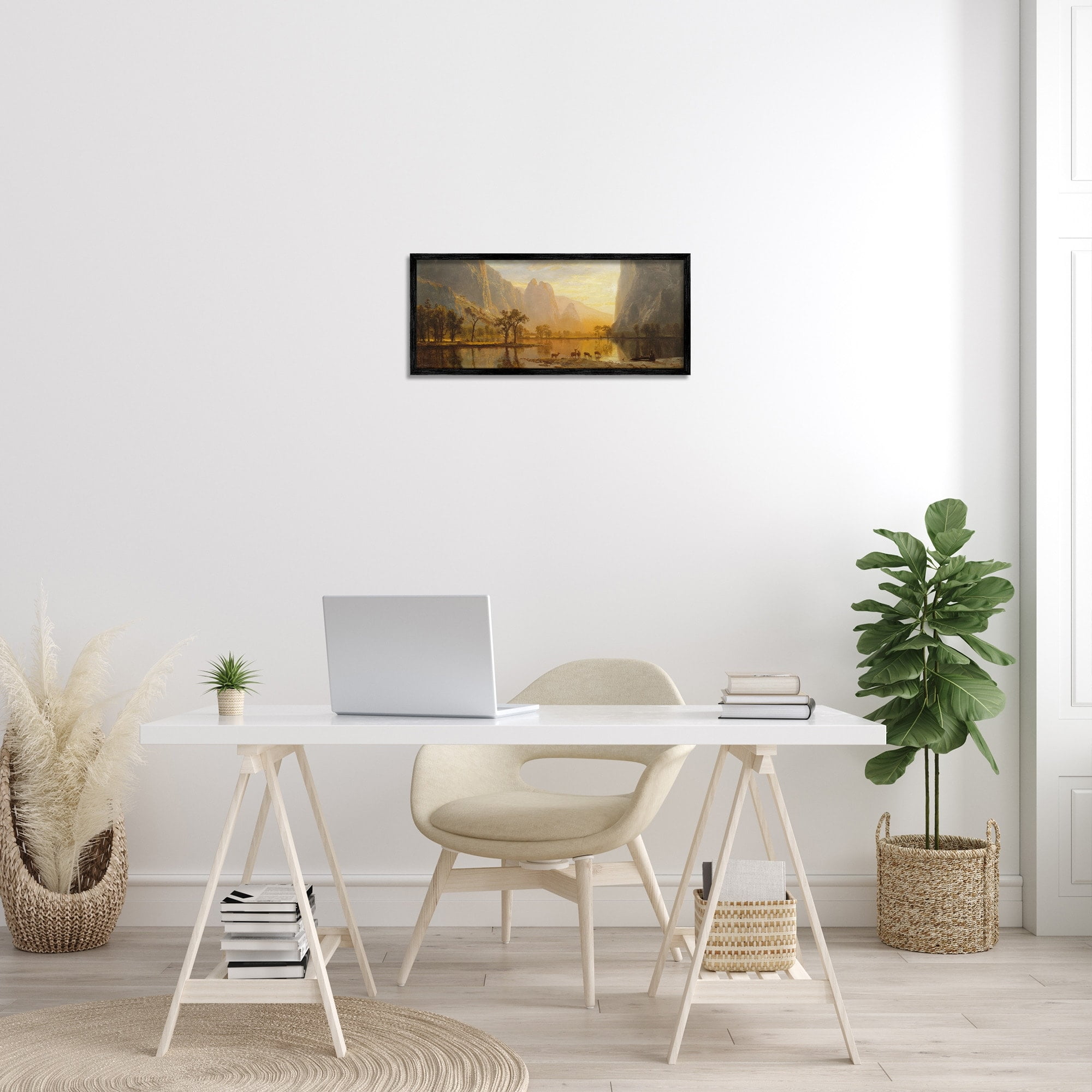 Stupell Industries Valley of the Yosemite Albert Bierstadt Painting Painting White Framed Art Print Wall Art, Design by one1000paintings