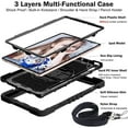thumbnail image 6 of for Samsung Galaxy Tab S10 2024/S9 2023/S8 2022/S7 2020 Case 11" & S9 FE 10.9" 2023,360 Rotation Kickstand Handle Wrist Strap Armor Heavy Duty Rugged Cover + Adjustable Shoulder Strap,Black, 6 of 7