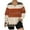 Khaki, variant on Fashion Women's Plus Size Print Hem Slit Long Sleeved V-Neck Pullover Fashionable Top